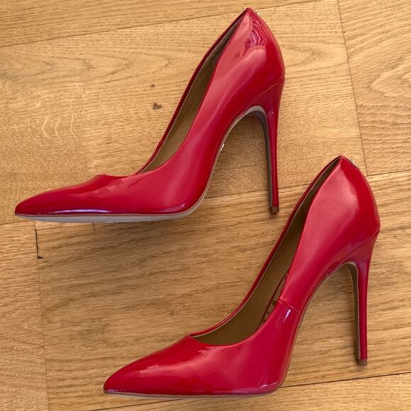 Sam Edelman - Danna Pointed Toe Stiletto Pumps in Red Patent - Picture 2 of 7